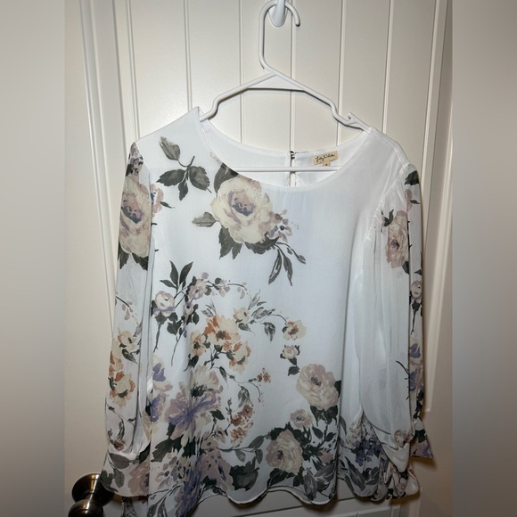 Lily White blouse, extra large, sheer sleeves - Picture 1 of 8